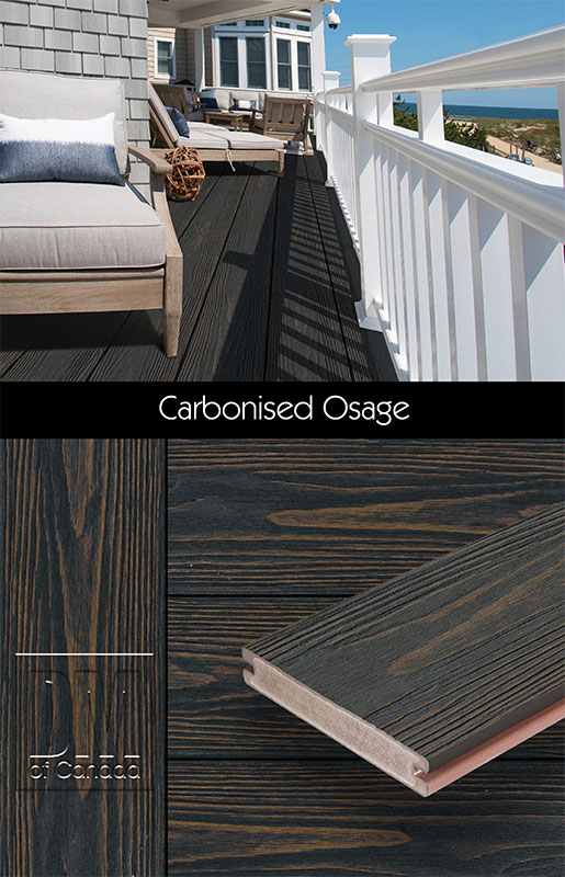 Eva-LAST, Carbonised Osage deck board colour examples