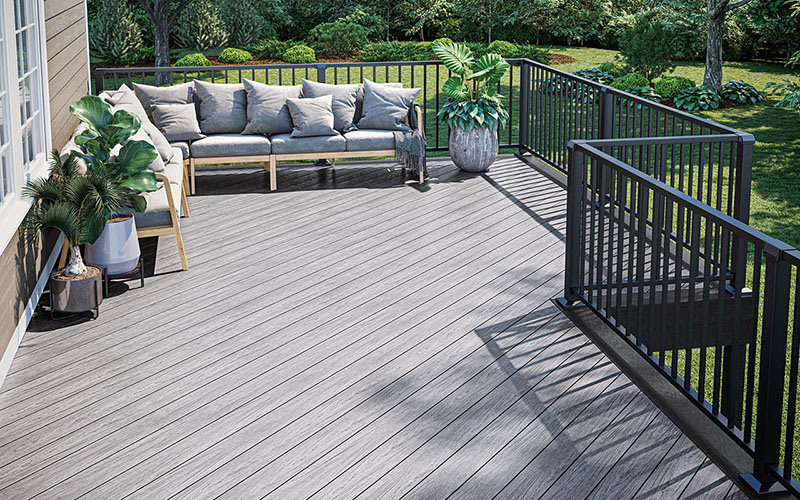 Deckorators, Vault Collection, deck made from Dusk boards with dark slate top rail