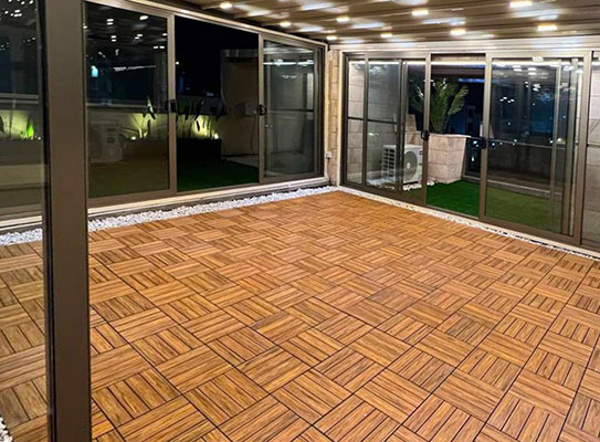 one foot square snap together deck tile