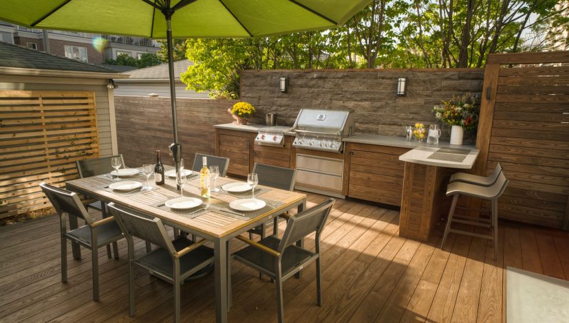 Tantimber thermally modified ash deck and privacy walls