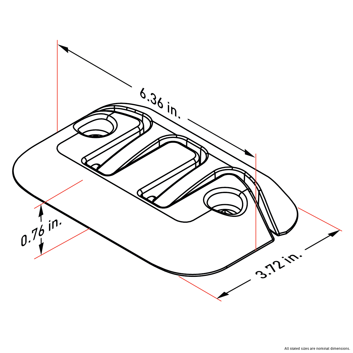 Premium flip up cleats size diagaram