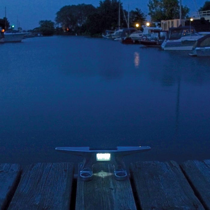 Dock Edge Solar cleat eluminated