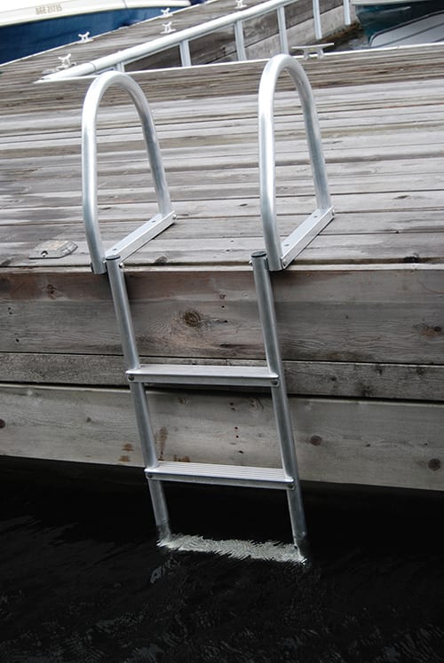 Dock Edge Aluminum slide-up ladder sliding