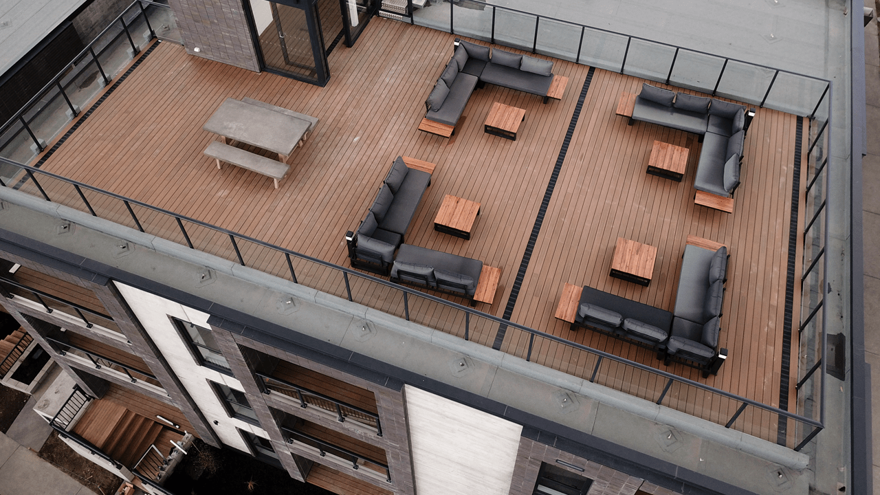 Outdure Aluminum framing rooftop composite deck