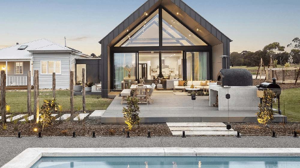 Outdure Aluminum framing tile deck infront of house