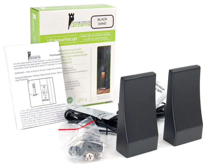 Fortress LED universal post light 2 pack black sand