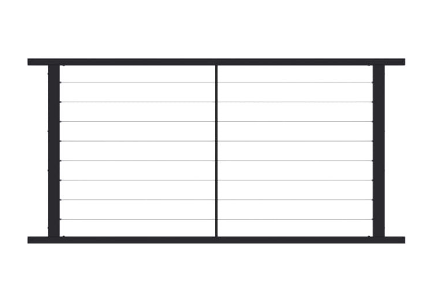Fortress 8 foot example of horizontal cable rail infill