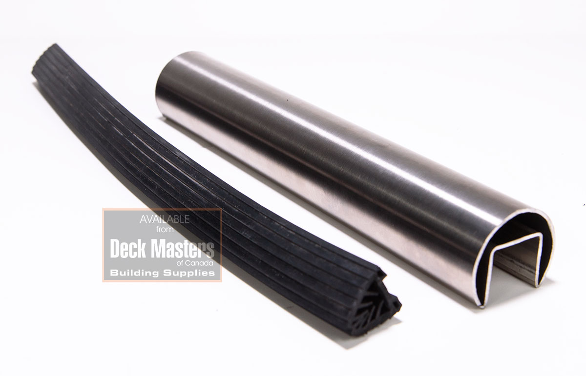 round top rail and rubber shim