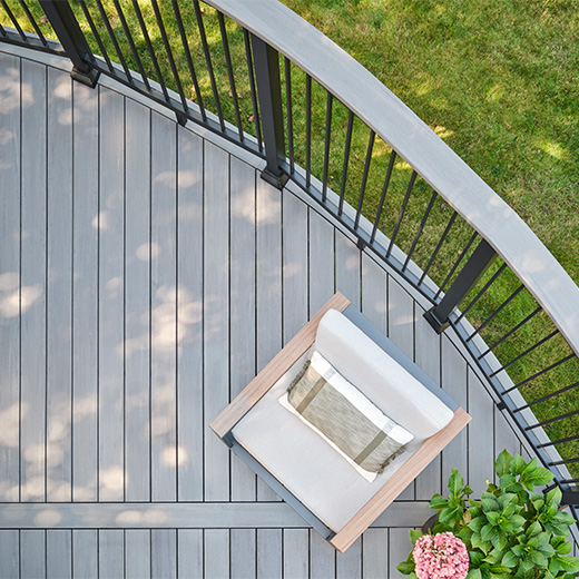 top view of deck and drink rail example
