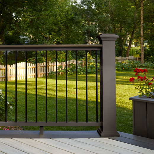 espresso drink rail and black aluminum infill