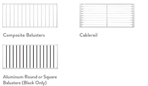infill rail options diagram