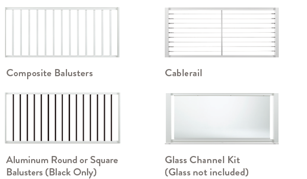 infill rail options diagram