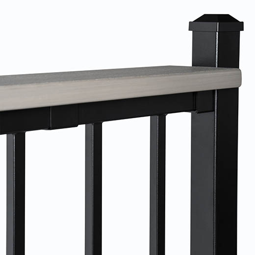 section of metal top rail.