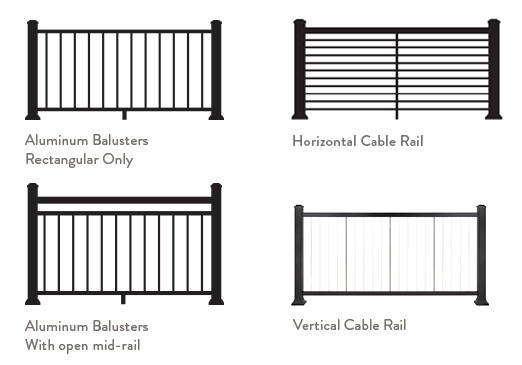 infill rail options diagram