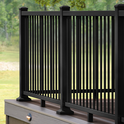 black railing modern top rail