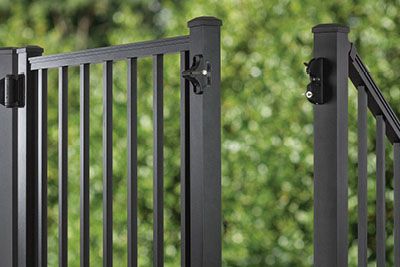 Trex signature railing, charcoal-black gate