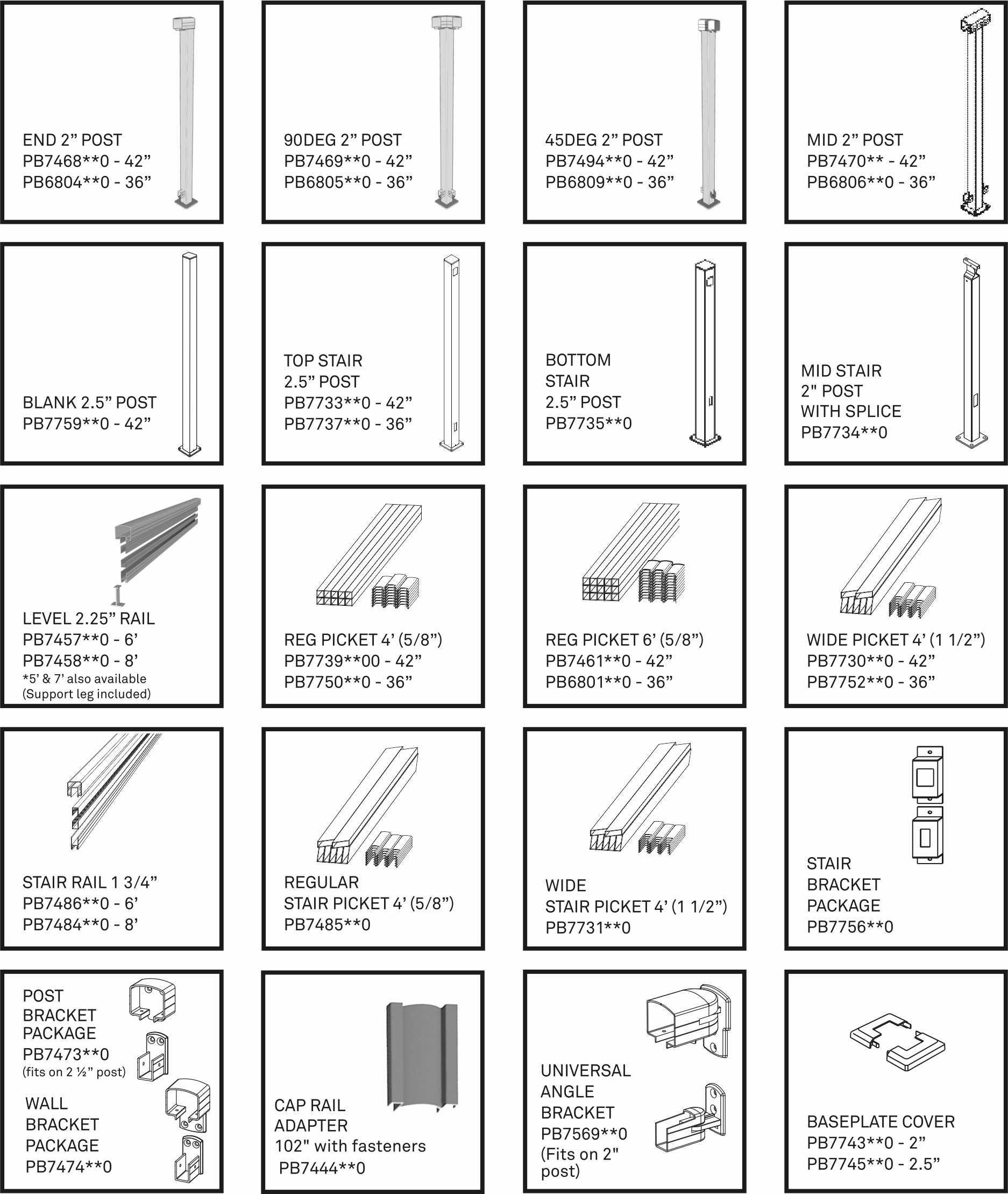 Vista additional picket parts details