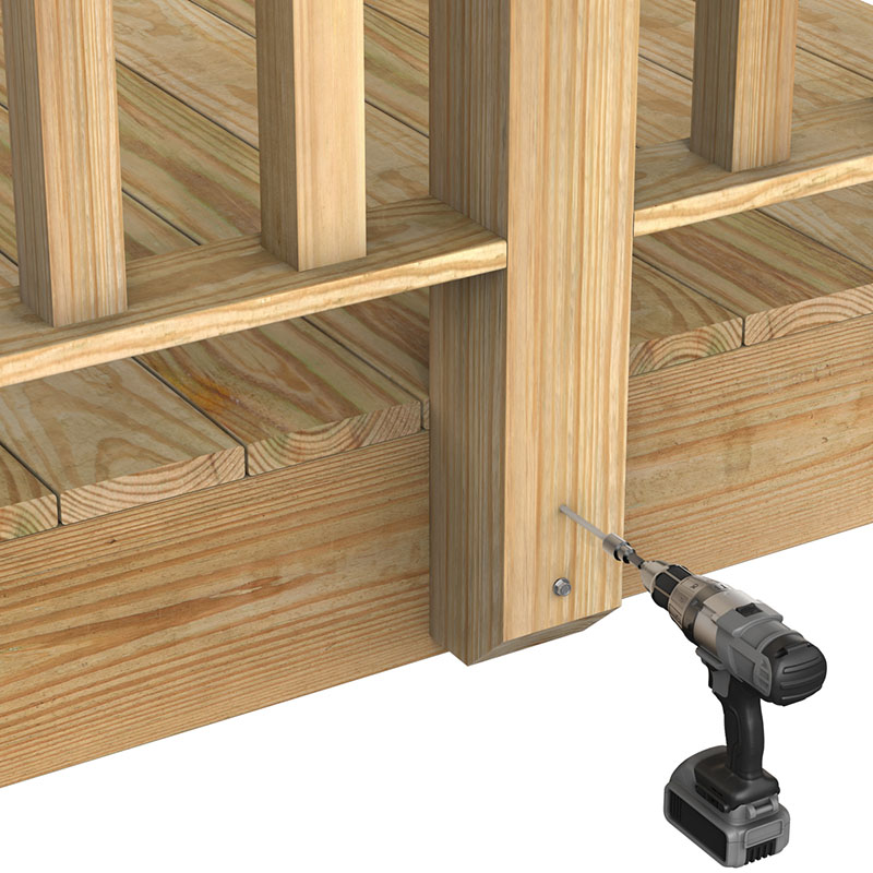 screwing deckpost with hex head screw