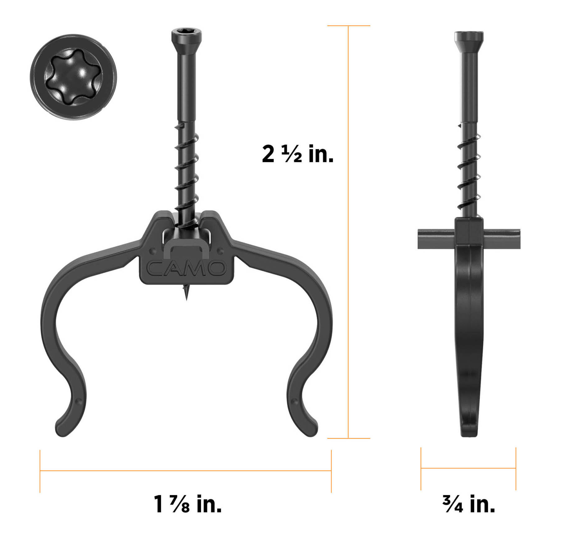 edge clip with measurements