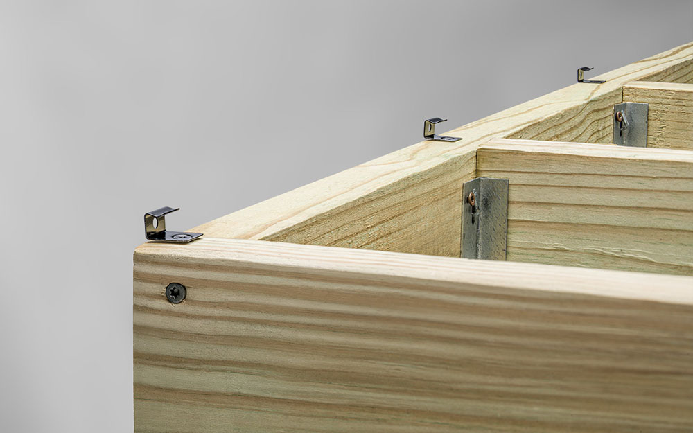 deck clips in line with each joist back edge