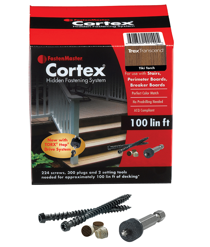 Cortex deck fasteners for Trex boards