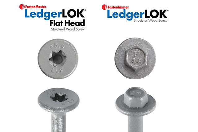 two styles of LedgerLOC structural wood screws
