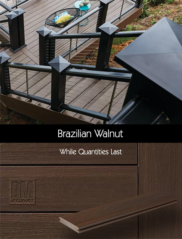 TimberTech Azek Arbor collection deck boards, Brazilian Walnut