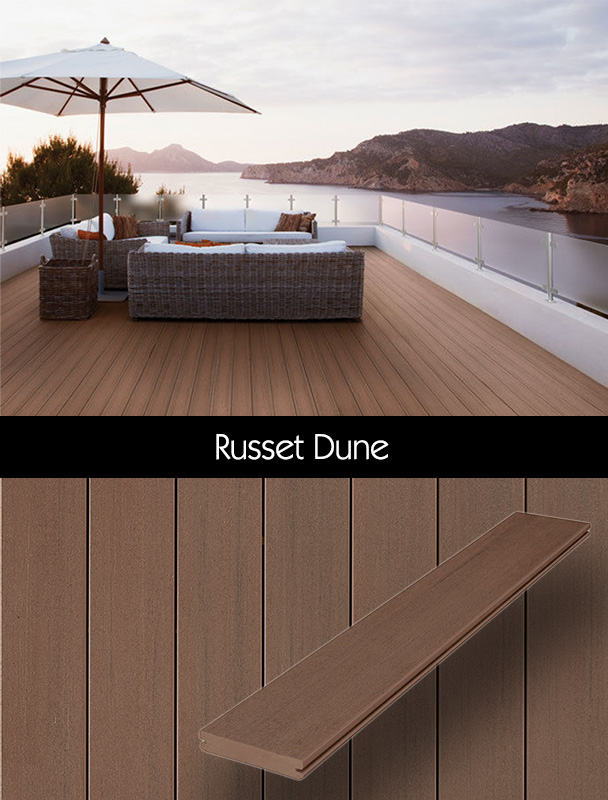 New to Canada for 2020; Fiberon PVC Promenade collection, Russet Dune