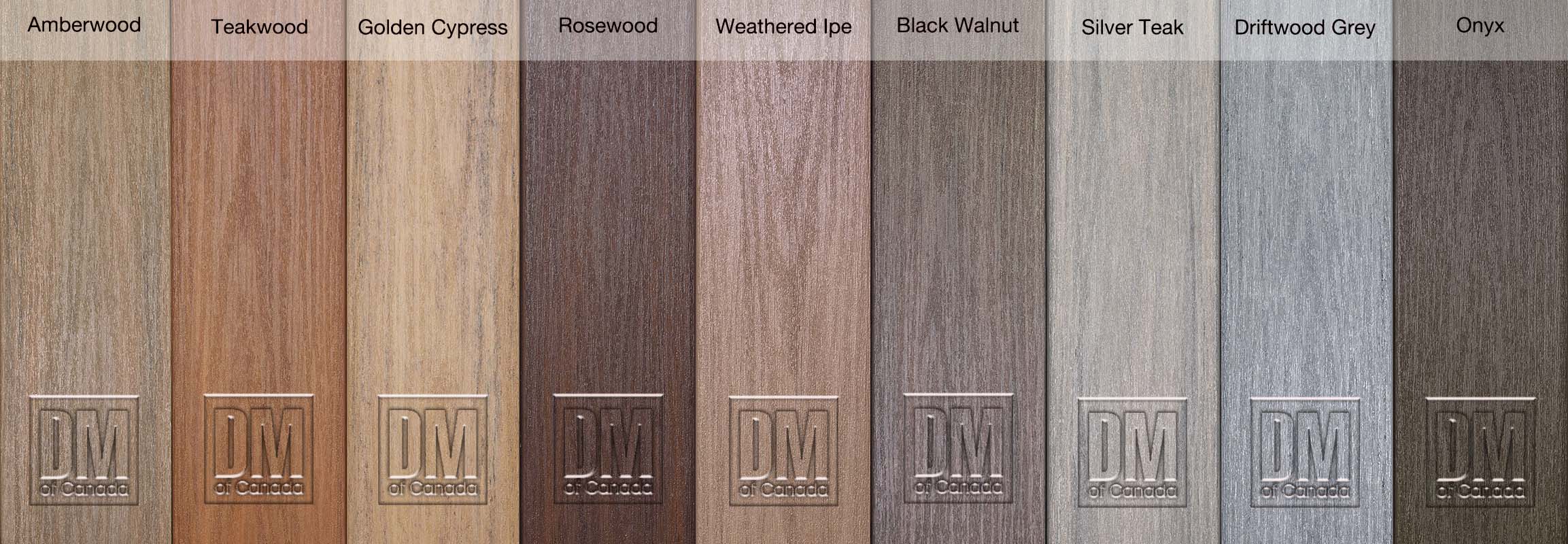 Wolf Deck colour options Tropical collection, available at Deck Masters of Canada